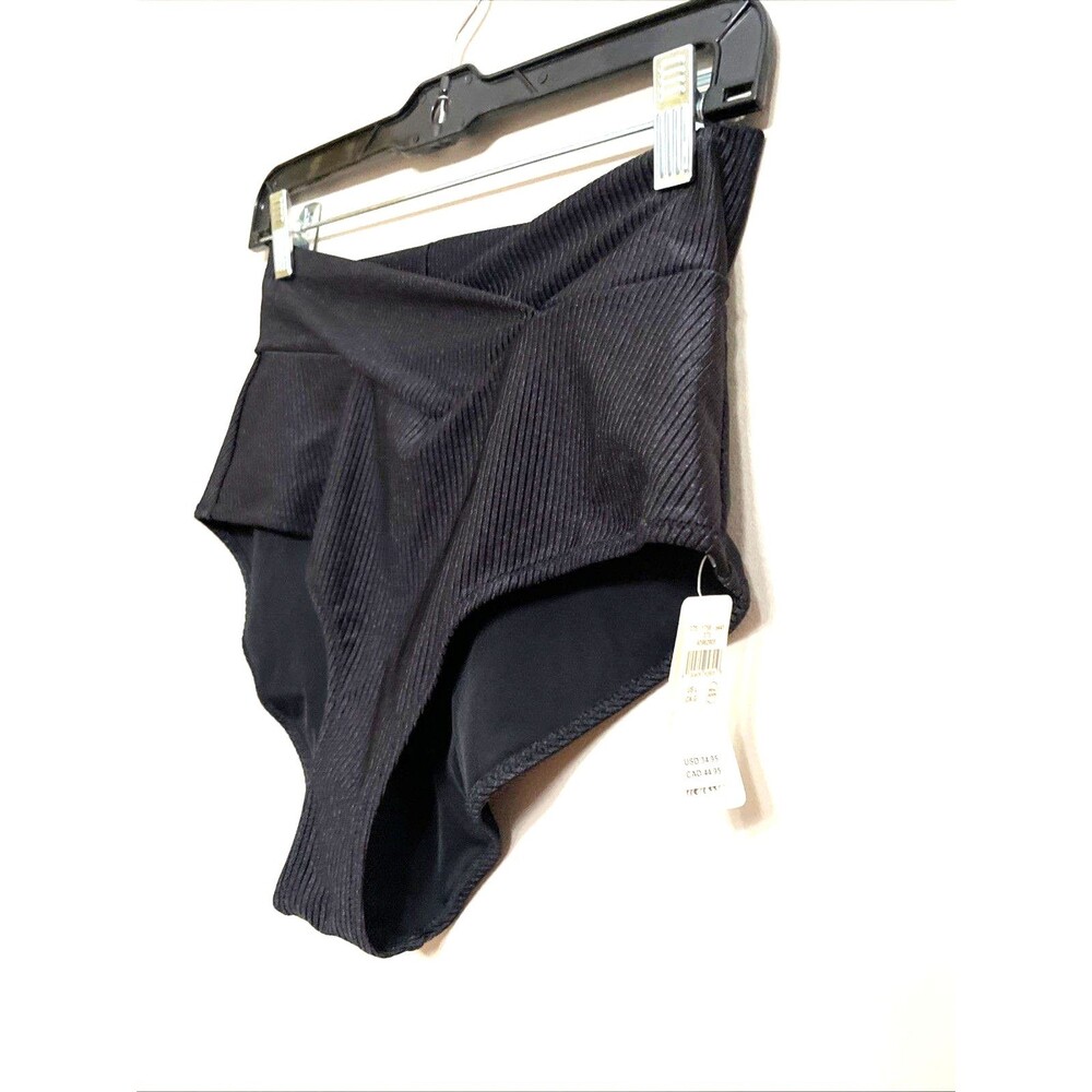 Aerie NWT Black High Waisted Swimsuit Bathing Bottoms Sz LG/$35